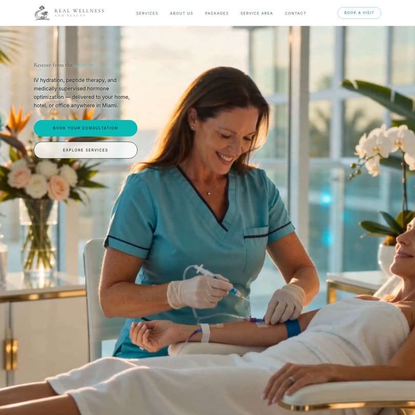 The Real Wellness & Beauty website, built by Ninewave