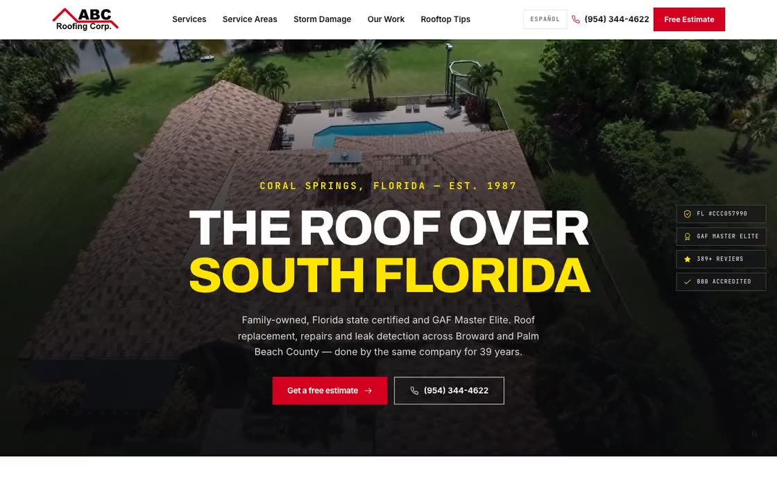 ABC Roofing Corp — first frame